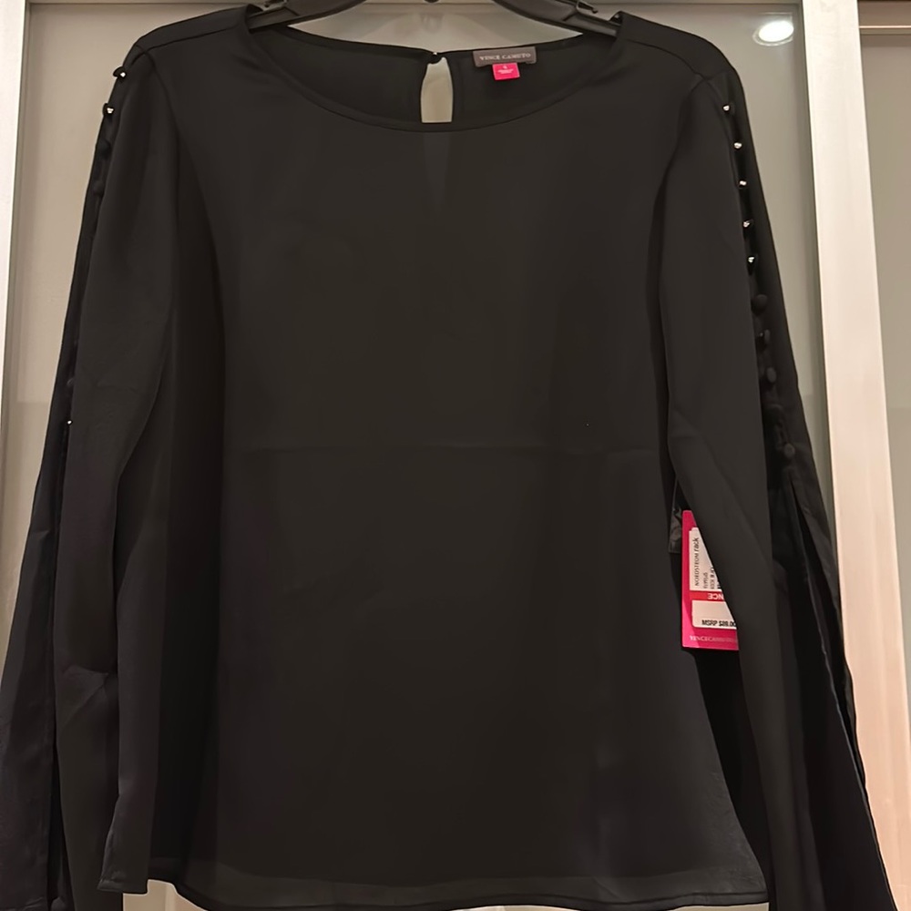 Vince Camuto black blouse with butterfly sleeve